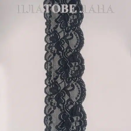 Евтини платове на дребно и шивашки материали - ЛАНА ММ 30 elastichna-dantela-cherna-8-sm