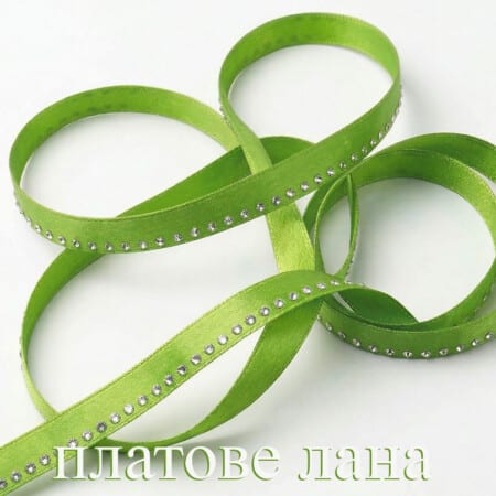 lenta-saten-s-kamani-zeleno