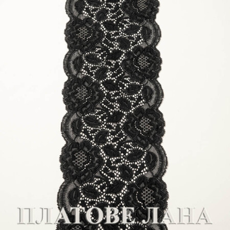 Евтини платове на дребно и шивашки материали - ЛАНА ММ 25 elastichna-dantela-cherna-2